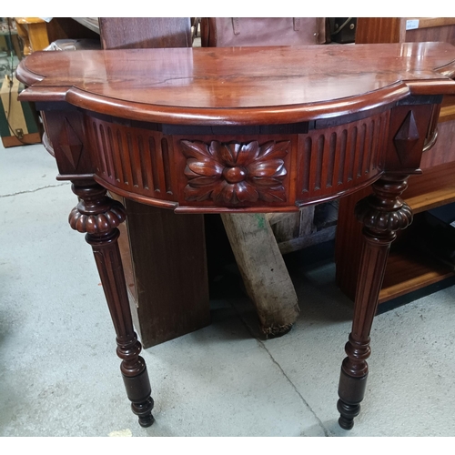 1009 - Mahogany Demi Lune Table