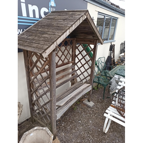 256 - Bench Seat with Trellis Surround and Roof