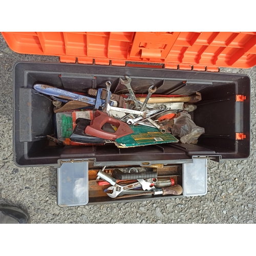 98 - 66cm Plastic Tool Box with Contents