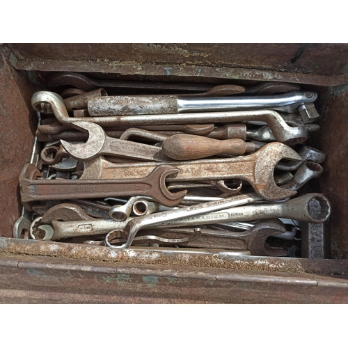 101 - Metal Tool Box Containing Spanners and Sockets