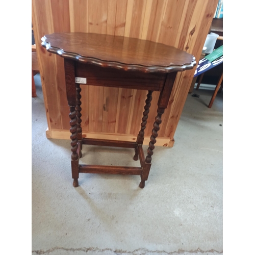 914 - Oak Lamp Tables with Barley Twist Legs 72cm x 60cm x 42cm