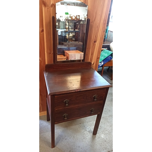 918 - 2 x Drawer Dressing Table with Mirror and Brass Drop Handles