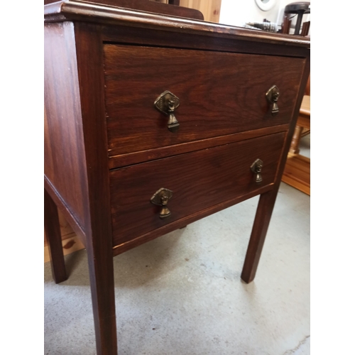 918 - 2 x Drawer Dressing Table with Mirror and Brass Drop Handles