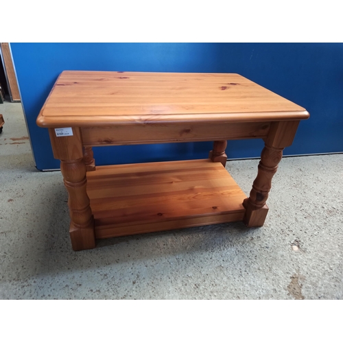 910 - Pine Coffee Table with Under Shelf 47cm x 75cm x 51cm