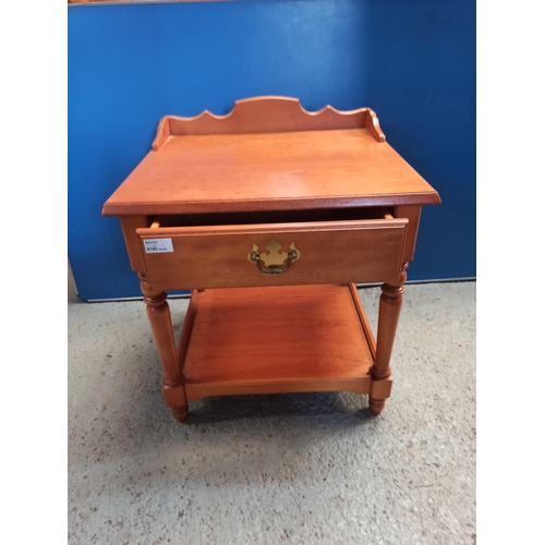 908 - Pine Bedside Cabinet with Drawer and Shelf