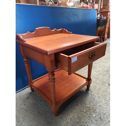 908 - Pine Bedside Cabinet with Drawer and Shelf