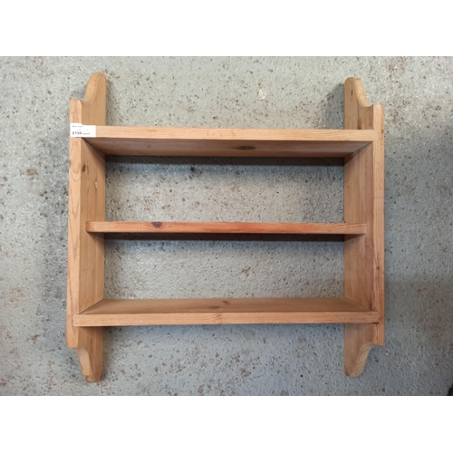 993 - Pine 3 Shelf Hanging Unit 58cm x 50cm x 13cm