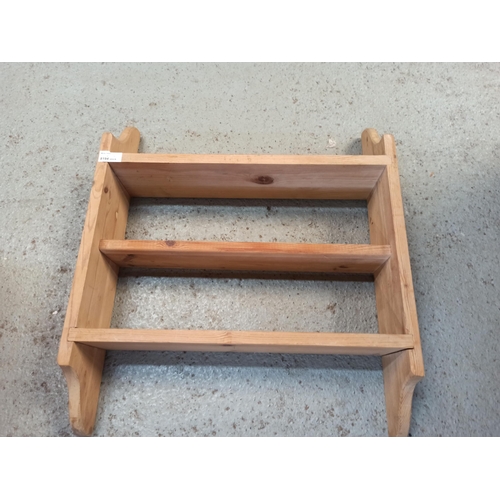 993 - Pine 3 Shelf Hanging Unit 58cm x 50cm x 13cm