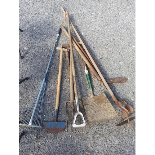 209 - Antique and Vintage Gardening Tool Bundle including Fork, Shovel, Rake and More