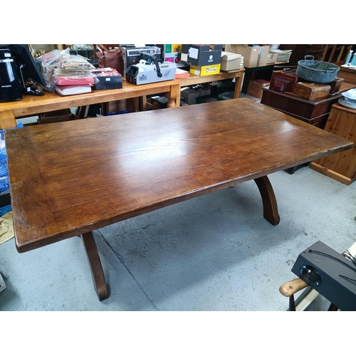 438 - A Large Oak Dining Room table 198cm x 106cm x 76cm