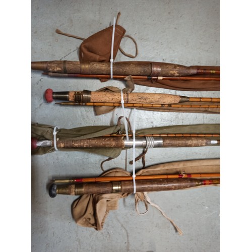 330 - 4 x Vintage / Antique Fly Rods, Martin James, Westerly Richards, Cryt Rowland and Alcock