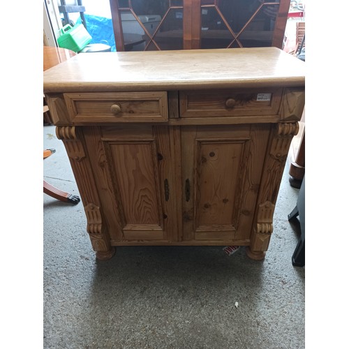 964 - Pine Cupboard with 2 x Drawers 77cm x 83cm x 50cm