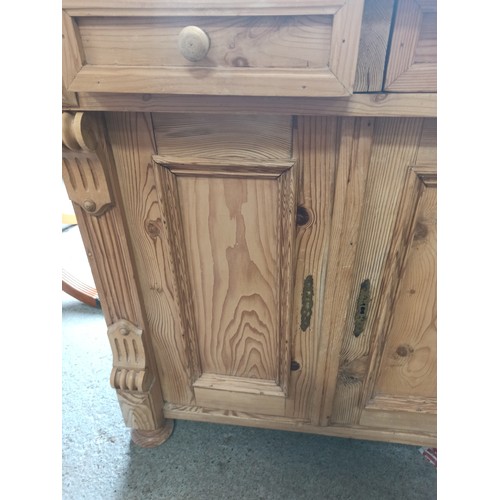 964 - Pine Cupboard with 2 x Drawers 77cm x 83cm x 50cm