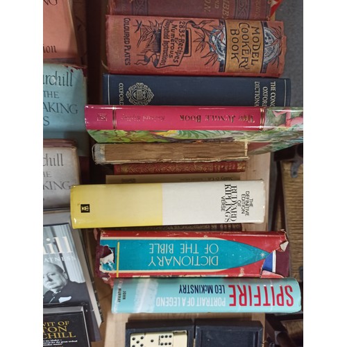 965 - Mixed Books Including Rudyard Kipling, Winston Churchill and More plus Vintage Dominos