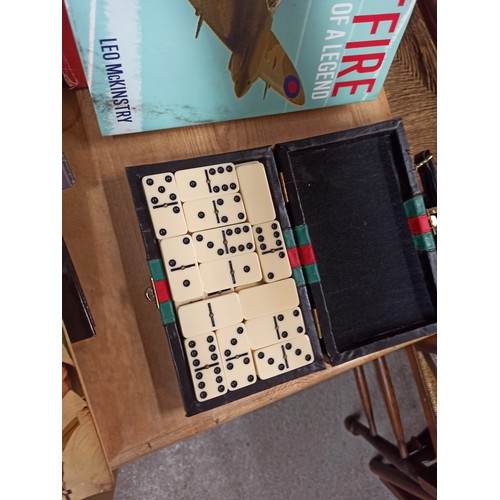 965 - Mixed Books Including Rudyard Kipling, Winston Churchill and More plus Vintage Dominos