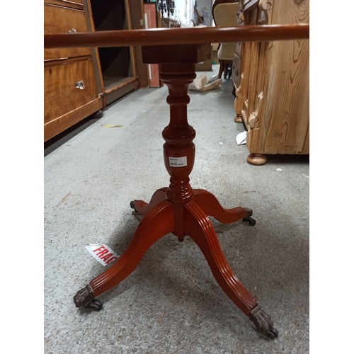 987 - Round Lamp Table with Brass Claw Feet