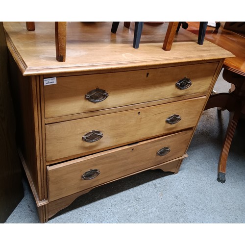 963 - 3 Drawer Chest 80cm x 92cm x 45cm