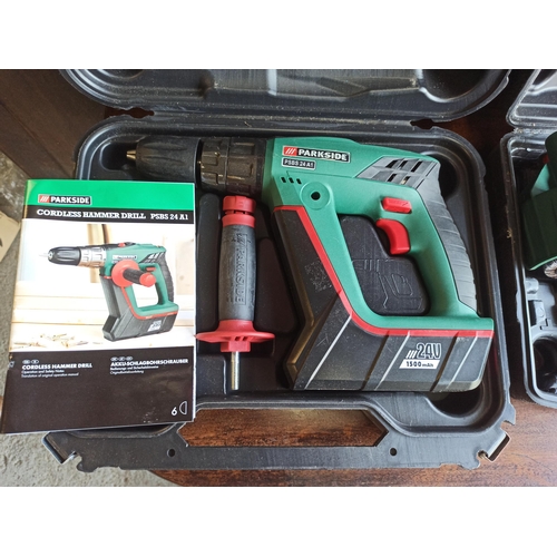 70 - Parkside 24V Drill ( no charger) and Parkside 240v Sanding Brush