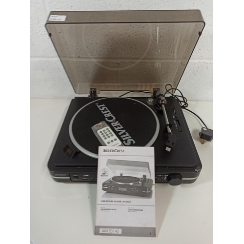 324 - Silvercrest USB Record Player and Tuner KH2431 with Instructions