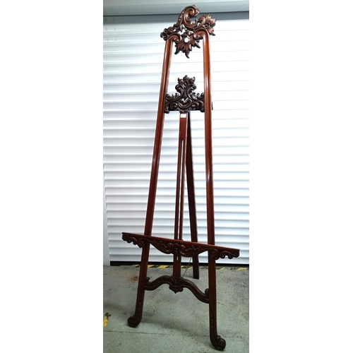 369 - A Large Floor Standing  Ornate Easel with Carved Detailing 214cm H