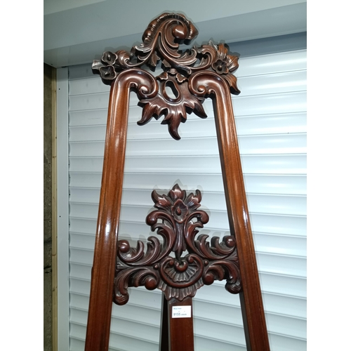 369 - A Large Floor Standing  Ornate Easel with Carved Detailing 214cm H