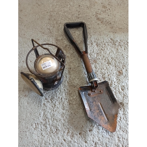 578 - Vintage Lamp and Entrenching Tool