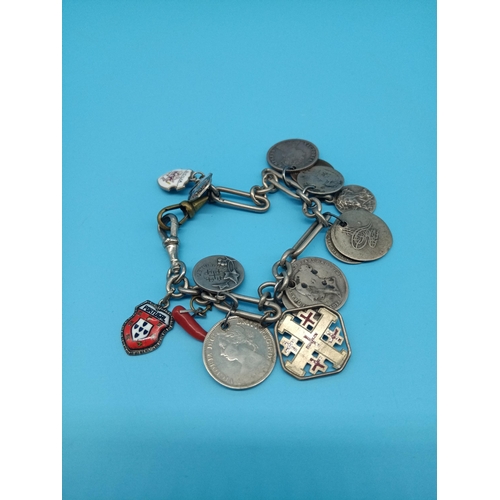 554 - Silver Coin Bracelet