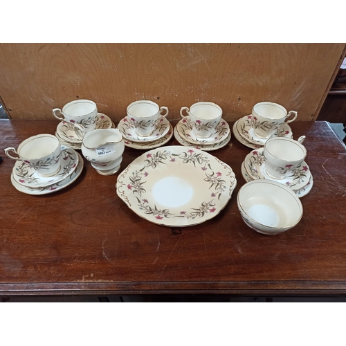 606 - Paragon Tea Service including Serving Plate, Milk Jug, Sugar Bowl, 6 x Cups, Saucers and Side Plates