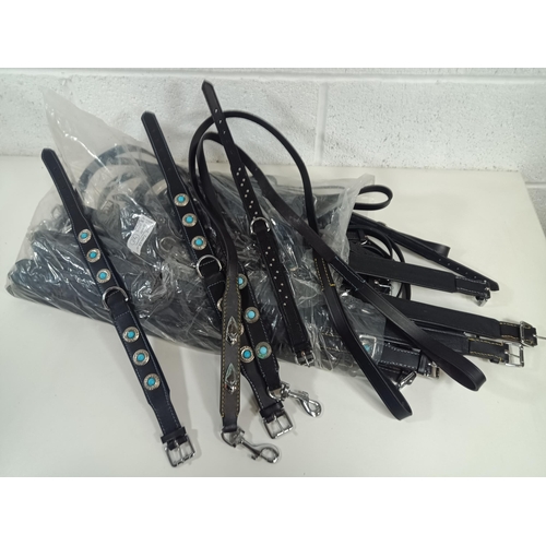 112 - An Assortment of Dog Leads and Collars approx. 17 Leads and 23 x Collars