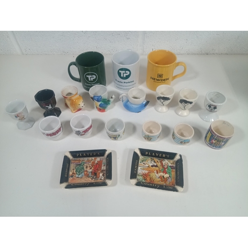 653 - 2 x John Player Country Life Ashtrays and other Collectable China, Eggcups and Mugs