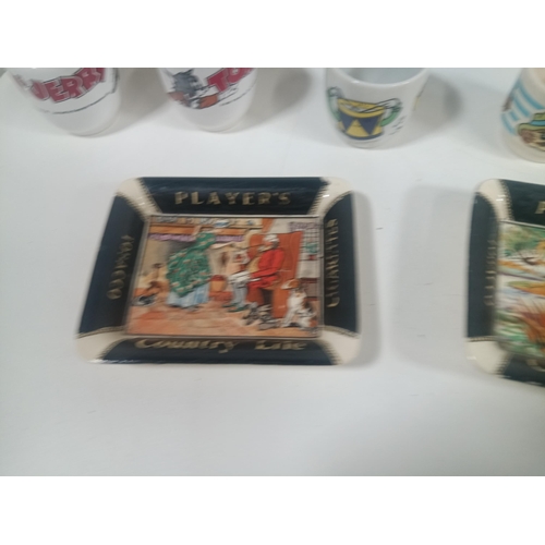 653 - 2 x John Player Country Life Ashtrays and other Collectable China, Eggcups and Mugs