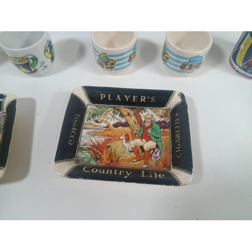 653 - 2 x John Player Country Life Ashtrays and other Collectable China, Eggcups and Mugs