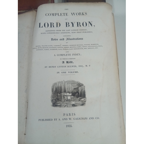 1020 - Antique Book - The Complete Works of Lord Byron 1835 publish A&W Galignani plus Wordsworth and The G... 