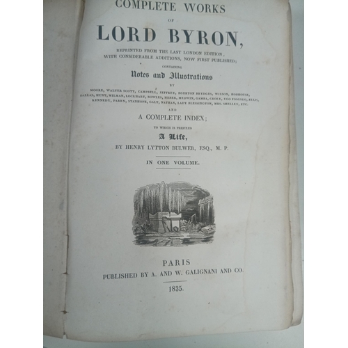 1020 - Antique Book - The Complete Works of Lord Byron 1835 publish A&W Galignani plus Wordsworth and The G... 