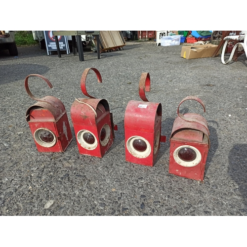 342B - Vintage Paraffin Road Warning Lamps