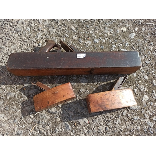 61 - 3 x Antique Wooden Planes - Large Plane 56cm, Medium 20cm, Small Plane 18cm