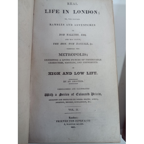 1023 - Three Antique Books - Real Life in London 1822, The Spectator Complete in One Volume 1861 and Sherid... 