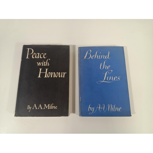 1007A - Peace with Honor 1st Edition 1934 and Behind the Lines 1st Edition 1940 by AA Milne Published by Met... 