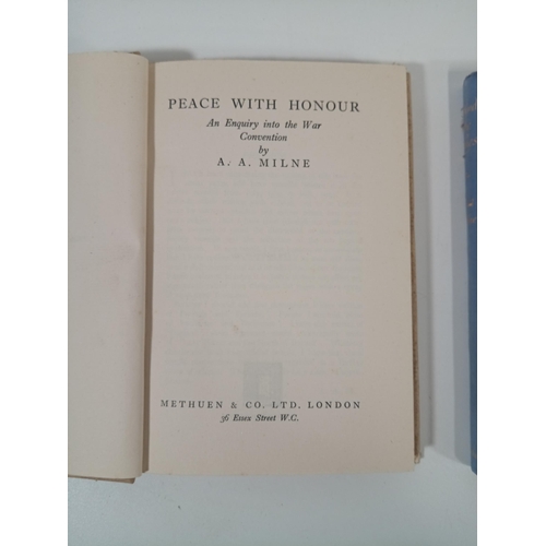 1007A - Peace with Honor 1st Edition 1934 and Behind the Lines 1st Edition 1940 by AA Milne Published by Met... 