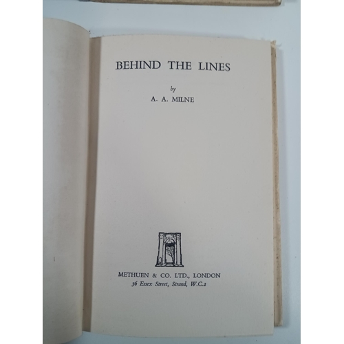 1007A - Peace with Honor 1st Edition 1934 and Behind the Lines 1st Edition 1940 by AA Milne Published by Met... 