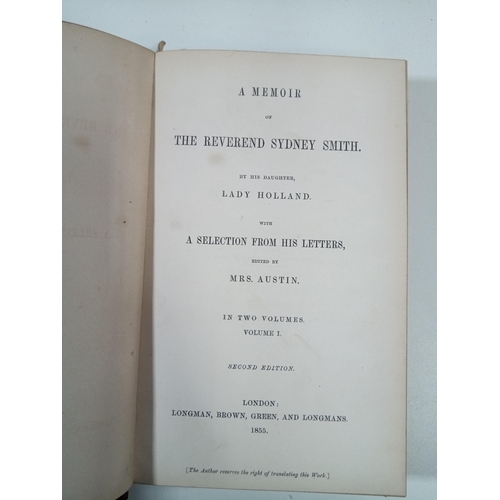 1034 - A Memoir of the Reverend Sydney Smith by His Daughter Lady Holland with a Selection From His Letters... 