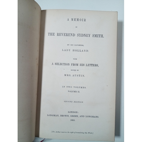 1034 - A Memoir of the Reverend Sydney Smith by His Daughter Lady Holland with a Selection From His Letters... 