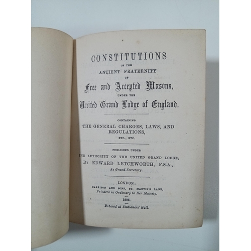 984 - Freemason Interest - 1897 Constitutions of the Antient Fraternity of Free and Accepted Masons Under ... 