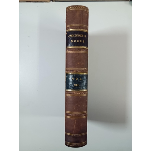 1033 - The Works of Samuel Johnson LLD 1823 Vol. 12 EX Libris to John Stephens Indian Navy