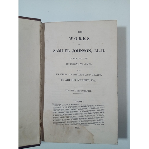 1033 - The Works of Samuel Johnson LLD 1823 Vol. 12 EX Libris to John Stephens Indian Navy