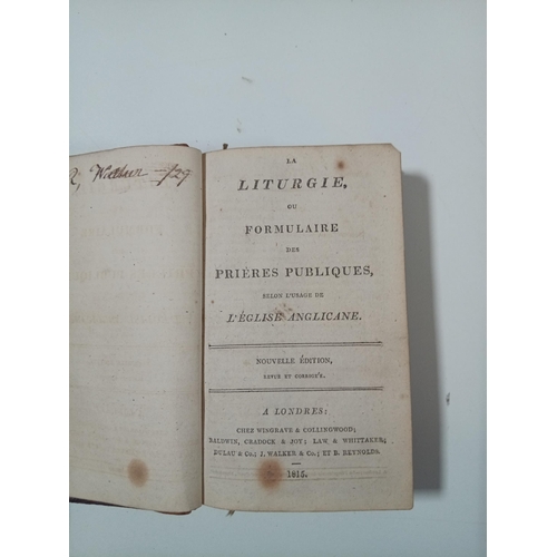 1039 - La Liturgie Ou Formulaire Des Prieres Publiques Selon L'Usage De L'Eglise Anglicane - 1815 Nouvelle ... 