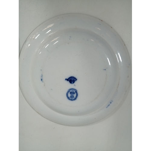 511 - A Pair of Antique Minton Prunus/ Broken Ice Plates - 2mm Chip on rim on 1 plate as pictured