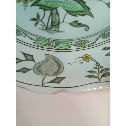 629 - 6 x Adams - Chinese Garden Pattern Plates ( 1 cracked, some chipping to edges as pictured)