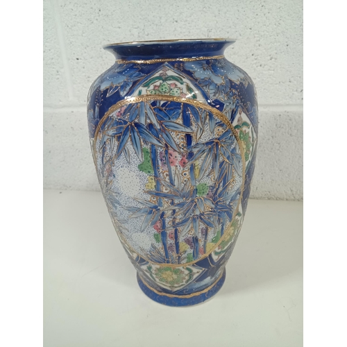 513 - Large Blue Handpainted Chinese Vase