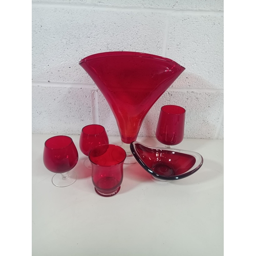 625 - A Selection of Ruby Glassware